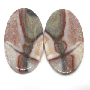15.485 Carats Rainbow Rhyolite Wonderstone Utah Cabochons Pair For Earrings Handmade Cabochon For Use In Jewelry Designs Vernon Hills Utah