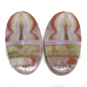 15.490 Carats Rainbow Rhyolite Wonderstone Utah Cabochons Pair For Earrings Handmade Cabochon For Use In Jewelry Designs Vernon Hills Utah
