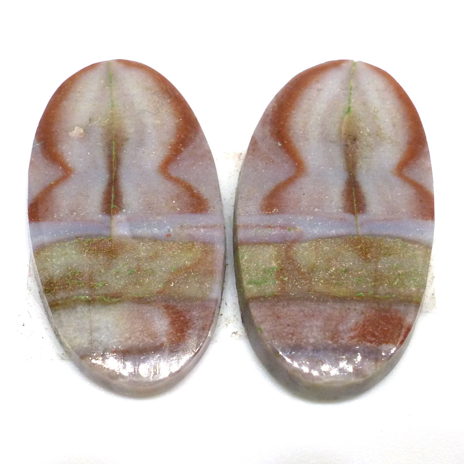 15.490 Carats Rainbow Rhyolite Wonderstone Utah Cabochons Pair For Earrings Handmade Cabochon For Use In Jewelry Designs Vernon Hills Utah