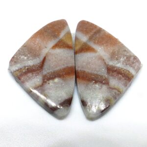 15.490 Carats Rainbow Rhyolite Wonderstone Utah Cabochons Pair For Earrings Handmade Cabochon For Use In Jewelry Designs Vernon Hills Utah
