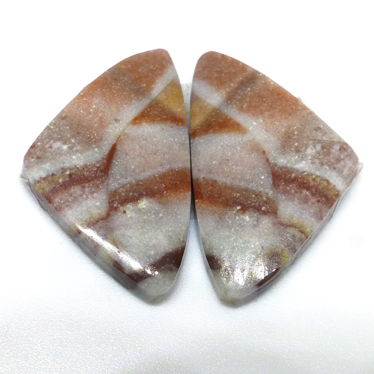 15.490 Carats Rainbow Rhyolite Wonderstone Utah Cabochons Pair For Earrings Handmade Cabochon For Use In Jewelry Designs Vernon Hills Utah