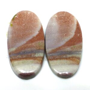 15.985 Carats Rainbow Rhyolite Wonderstone Utah Cabochons Pair For Earrings Handmade Cabochon For Use In Jewelry Designs Vernon Hills Utah