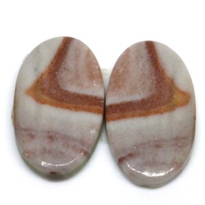18.035 Carats Rainbow Rhyolite Wonderstone Utah Cabochons Pair For Earrings Handmade Cabochon For Use In Jewelry Designs Vernon Hills Utah