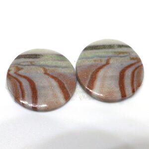 19.005 Carats Rainbow Rhyolite Wonderstone Utah Cabochons Pair For Earrings Handmade Cabochon For Use In Jewelry Designs Vernon Hills Utah