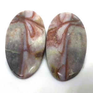 20.010 Carats Rainbow Rhyolite Wonderstone Utah Cabochons Pair For Earrings Handmade Cabochon For Use In Jewelry Designs Vernon Hills Utah