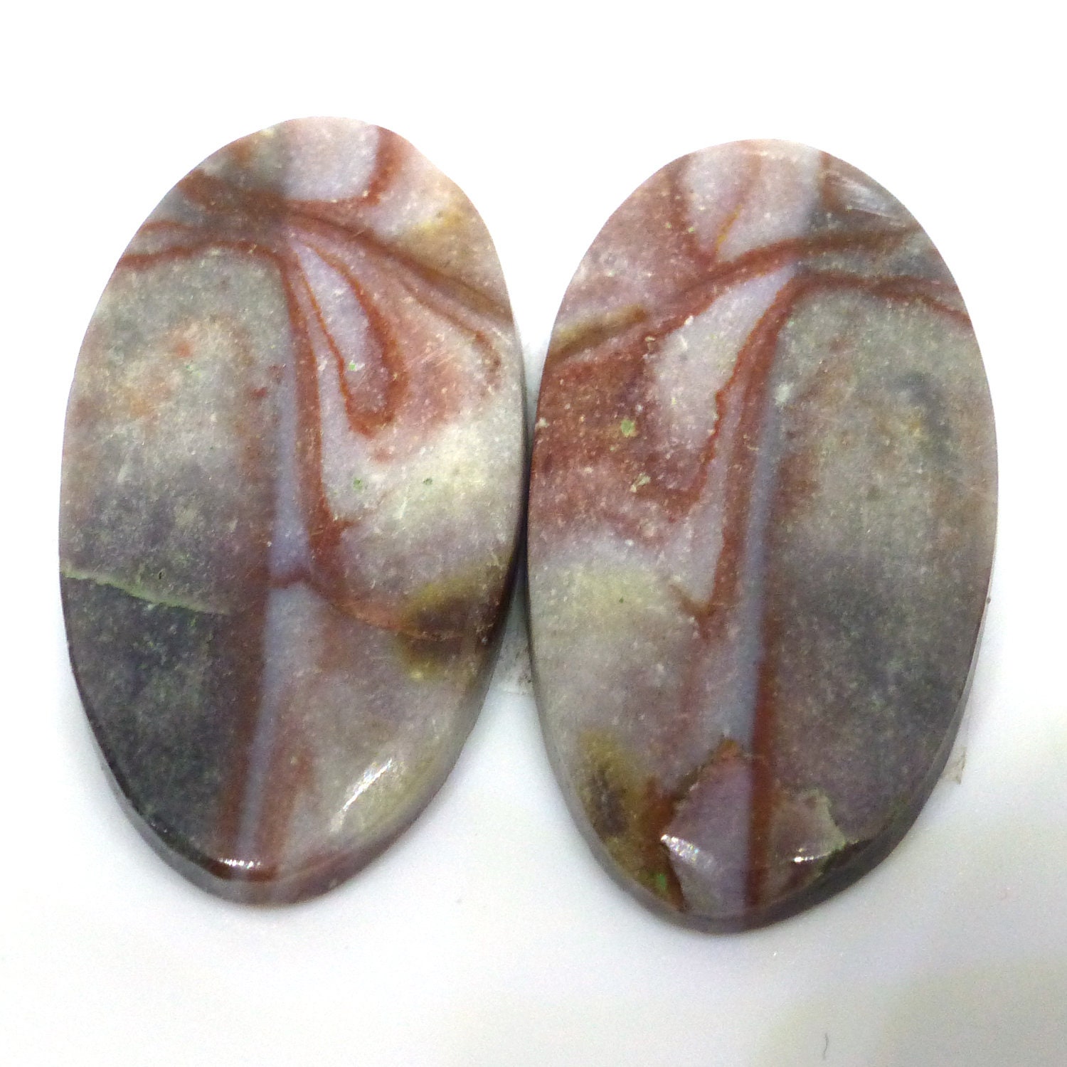 20.010 Carats Rainbow Rhyolite Wonderstone Utah Cabochons Pair For Earrings Handmade Cabochon For Use In Jewelry Designs Vernon Hills Utah
