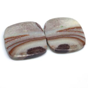 21.515 Carats Rainbow Rhyolite Wonderstone Utah Cabochons Pair For Earrings Handmade Cabochon For Use In Jewelry Designs Vernon Hills Utah