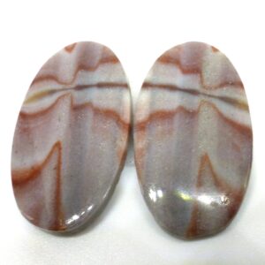25.055 Carats Rainbow Rhyolite Wonderstone Utah Cabochons Pair For Earrings Handmade Cabochon For Use In Jewelry Designs Vernon Hills Utah