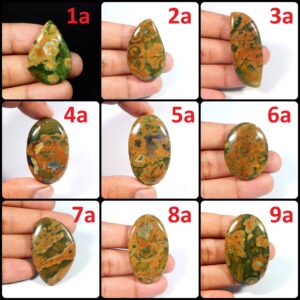 Natural Rainforest Jasper. Rhyolite Jasper Gemstone. Elegant~ Rhyolite Jasper Cabochon. Mix Shape Rhyolite Loose. Variation- B