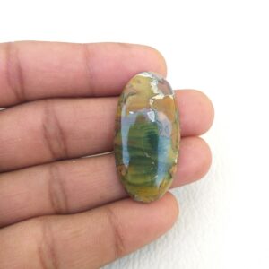 Oval Rhyolite Cabochon: 32.2 Carat Gemstone For Jewelry Making