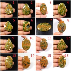 Rhyolite Jasper Cabochon. Charming~ Rhyolite Jasper Gemstone. Natural Rainforest Jasper. Mix Shape Rhyolite Loose. Rhm-