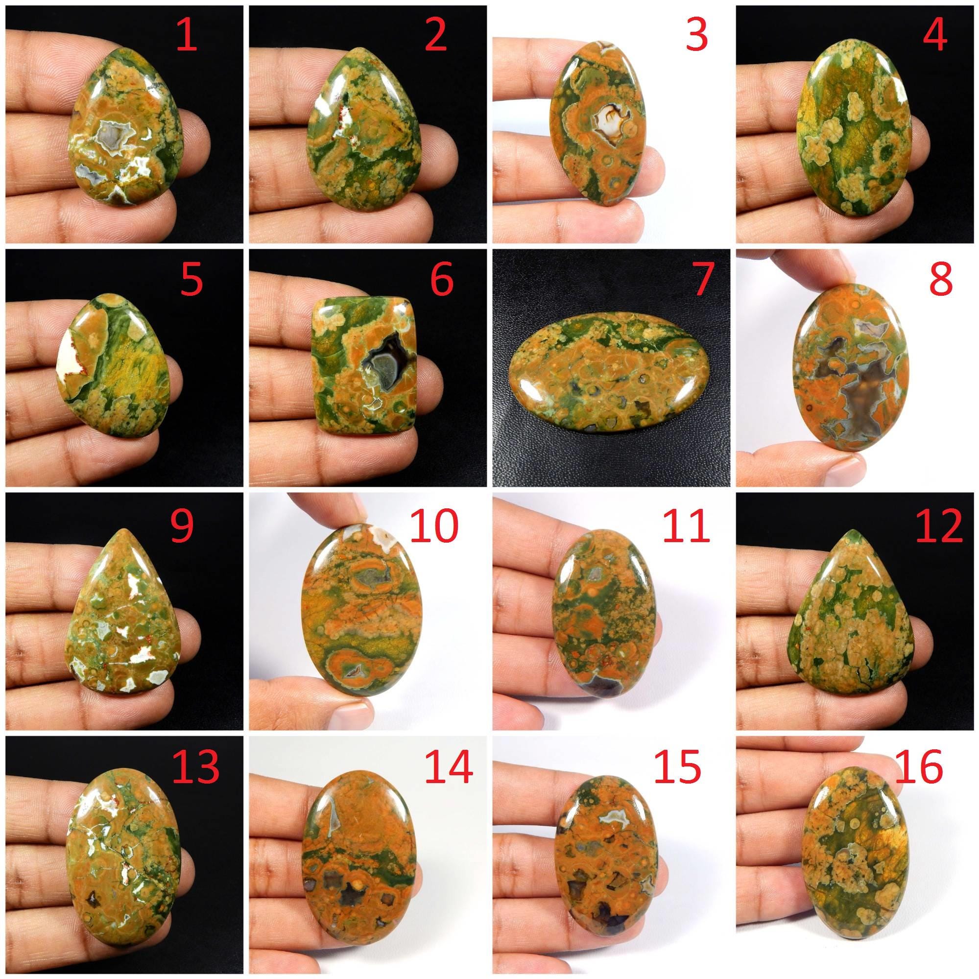 Rhyolite Jasper Cabochon. Charming~ Rhyolite Jasper Gemstone. Natural Rainforest Jasper. Mix Shape Rhyolite Loose. Rhm- Rhyolite Jasper Cabochon. Charming~ Rhyolite Jasper Gemstone. Natural Rainforest Jasper. Mix Shape Rhyolite Loose. Rhm-