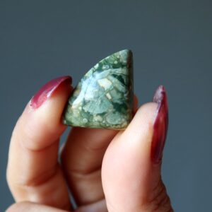 Rhyolite Cabochon Set Smiling Rainforest 3 Green Gems