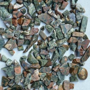 Polished Rhyolite Inlay Chips: Undrilled Stone Decorations, 30g pack