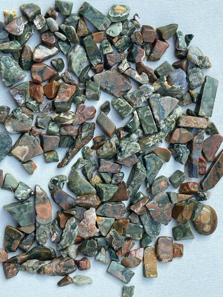 Polished Rhyolite Inlay Chips: Undrilled Stone Decorations, 30g Pack