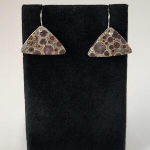 Orbicular Rhyolite and Sterling Silver Earrings Handmade by Chris Hay Orbicular Rhyolite and Sterling Silver Earrings Handmade by Chris Hay