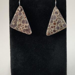 Orbicular Rhyolite and Sterling Silver Earrings Handmade by Chris Hay Orbicular Rhyolite and Sterling Silver Earrings Handmade by Chris Hay