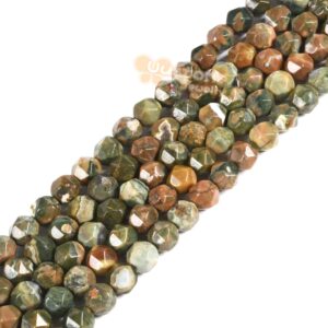 6mm Rhyolite Jasper Gemstone Triangle Faceted round loose beads strand 15.5" DIY Jewelry Making 6mm Rhyolite Jasper Gemstone Triangle Faceted round loose beads strand 15.5" DIY Jewelry Making