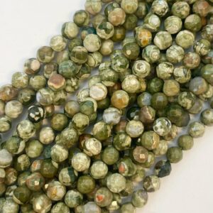 natural rhyolite 6mm faceted round gemstone beads--15.5 inch strand natural rhyolite 6mm faceted round gemstone beads--15.5 inch strand