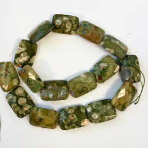 natural rhyolite 25x18x7mm faceted rectangle gemstone beads--15.5 inch strand natural rhyolite 25x18x7mm faceted rectangle gemstone beads--15.5 inch strand