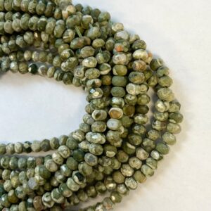 natural rhyolite 6x3mm faceted rondelle gemstone beads--15.5 inch strand natural rhyolite 6x3mm faceted rondelle gemstone beads--15.5 inch strand