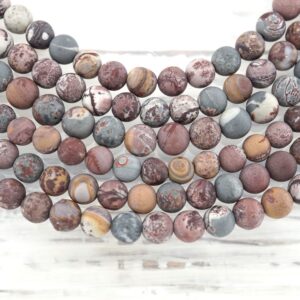 Matte Sonoran Dendrite Rhyolite Round Beads 6.5-7mm (etb01158) Unique Jewelry/vintage Jewelry/gemstone Necklace