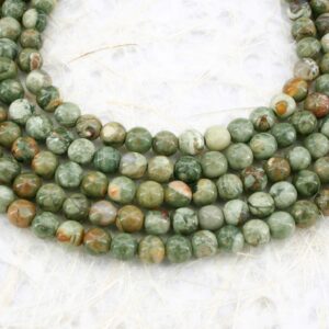 Rainforest Rhyolite Round Beads 5.5-6mm (etb00989) Unique Jewelry/vintage Jewelry/gemstone Necklace
