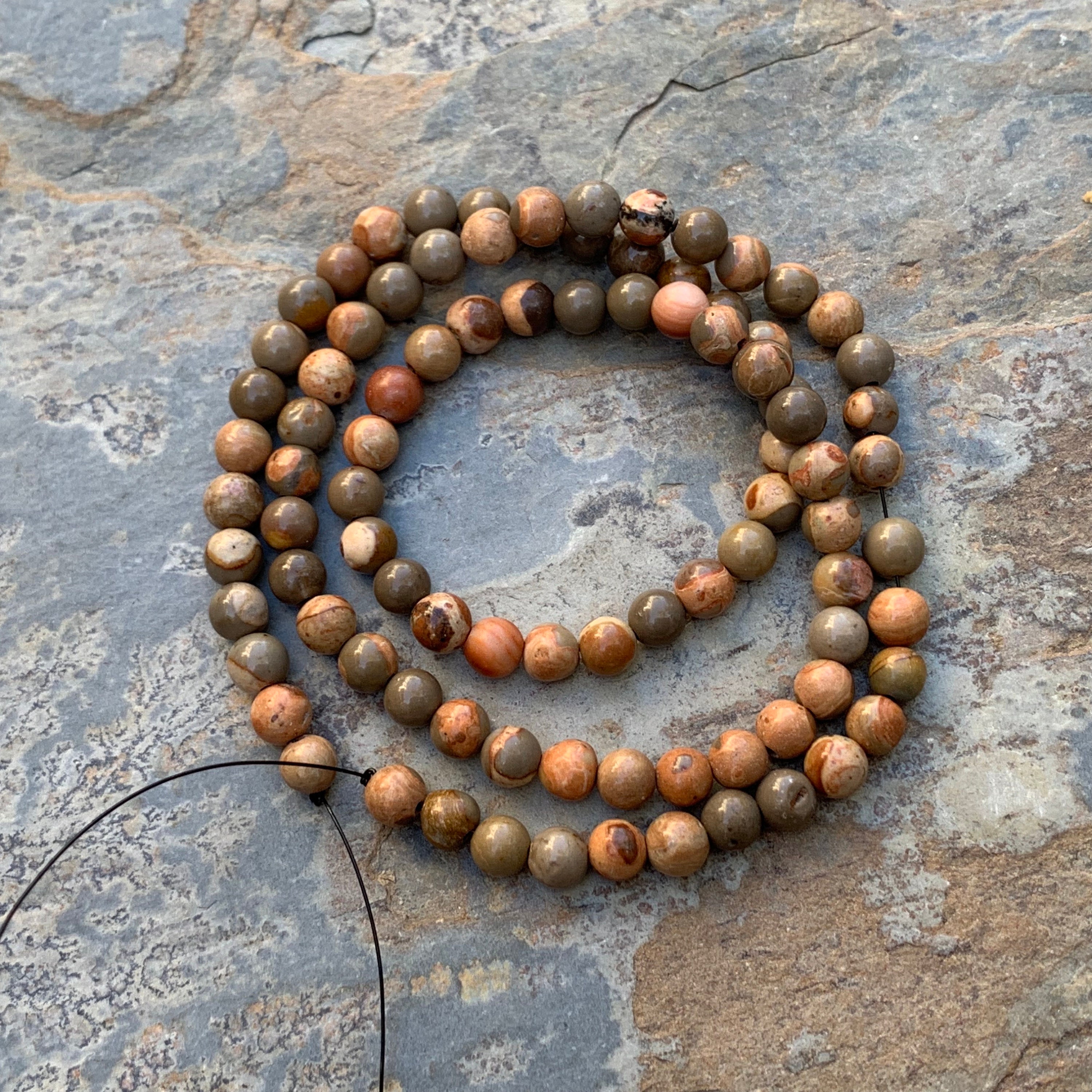 Birds Eye Rhyolite Beads, 4mm, 15 Inch Strand