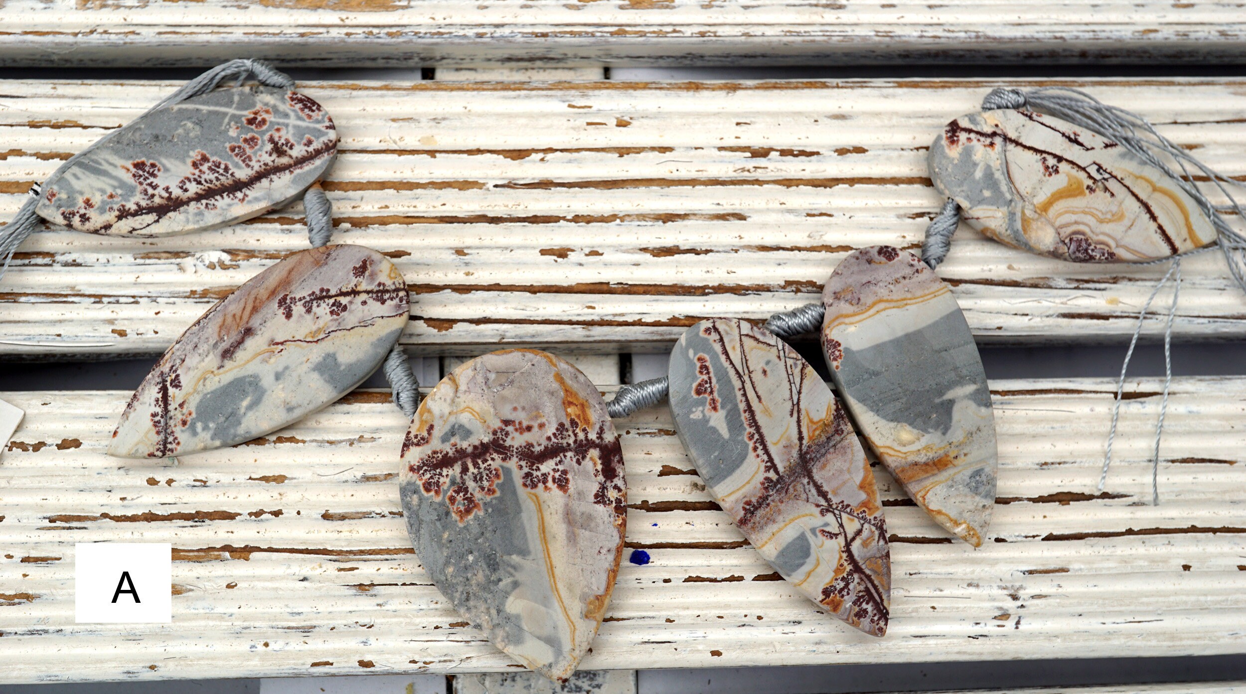 Matte Sonoran Dendrite Rhyolite Freeform Beads (etb01697)