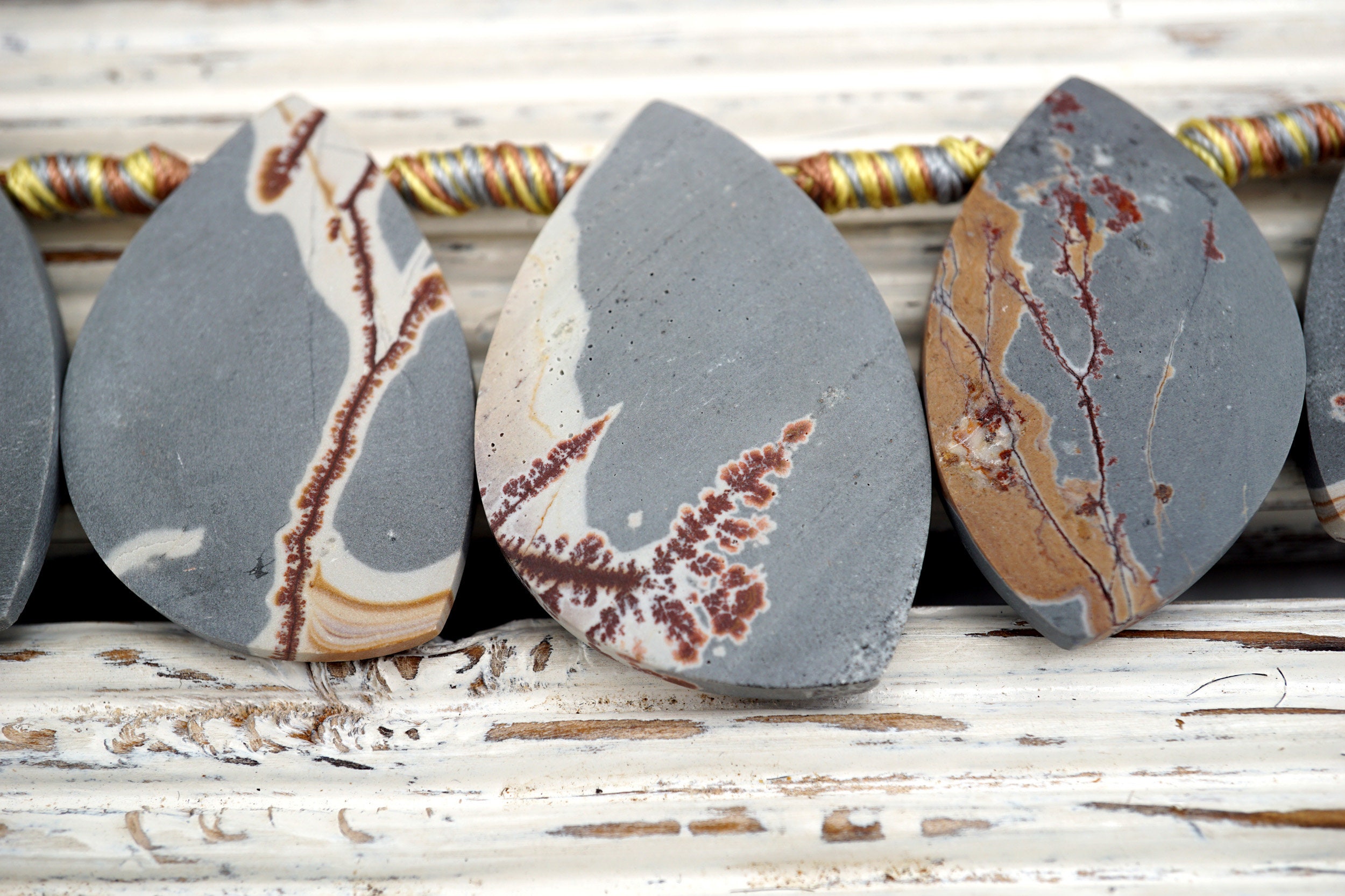 Matte Sonoran Dendrite Rhyolite Freeform Beads (etb01297) Unique Jewelry/vintage Jewelry/gemstone Necklace
