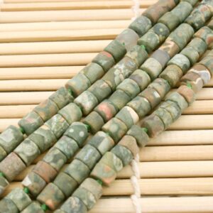 Matte Rainforest Rhyolite Thin Cylinder Beads 5.5-6mm (etb01296) Unique Jewelry/vintage Jewelry/gemstone Necklace