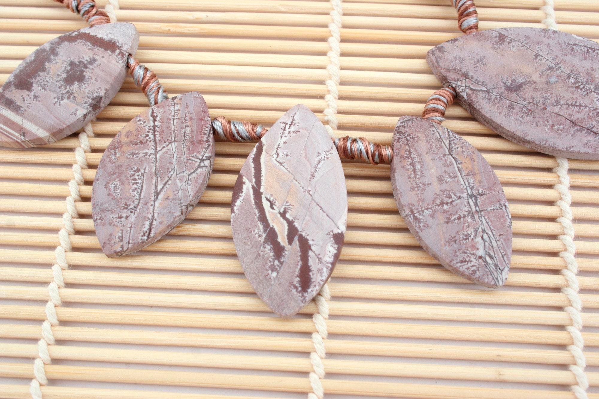 Matte Sonoran Dendrite Rhyolite Freeform Beads (etb01058) Unique Jewelry/vintage Jewelry/gemstone Necklace