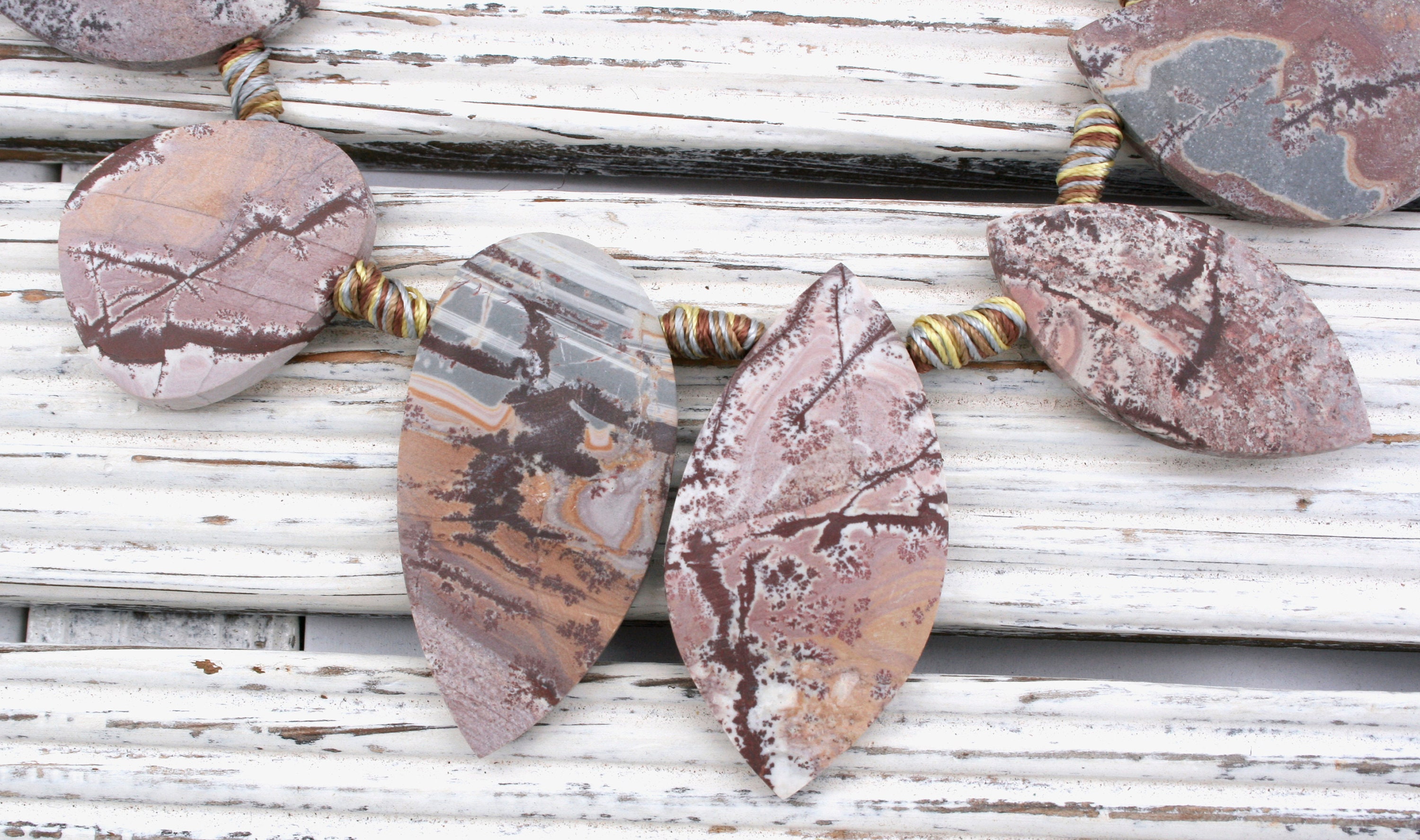 Matte Sonoran Dendrite Rhyolite Freeform Beads (etb01052) Unique Jewelry/vintage Jewelry/gemstone Necklace
