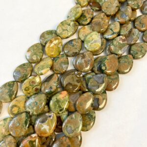 natural rhyolite 20x15x6mm teardrop gemstone beads--15.5 inch strand
