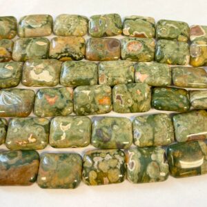 natural rhyolite 20x15x6mm rectangle gemstone beads--15.5 inch strand