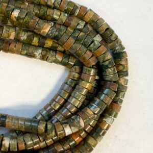 natural rhyolite 6x3mm heshi gemstone beads--15.5 inch strand