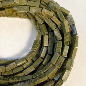 natural rhyolite 10x4mm tube gemstone beads--15.5 inch strand