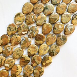 natural rhyolite 20x15x5mm flat teardrop gemstone beads--15.5 inch strand