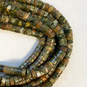 natural rhyolite 6x3mm heshi gemstone beads--15.5 inch strand