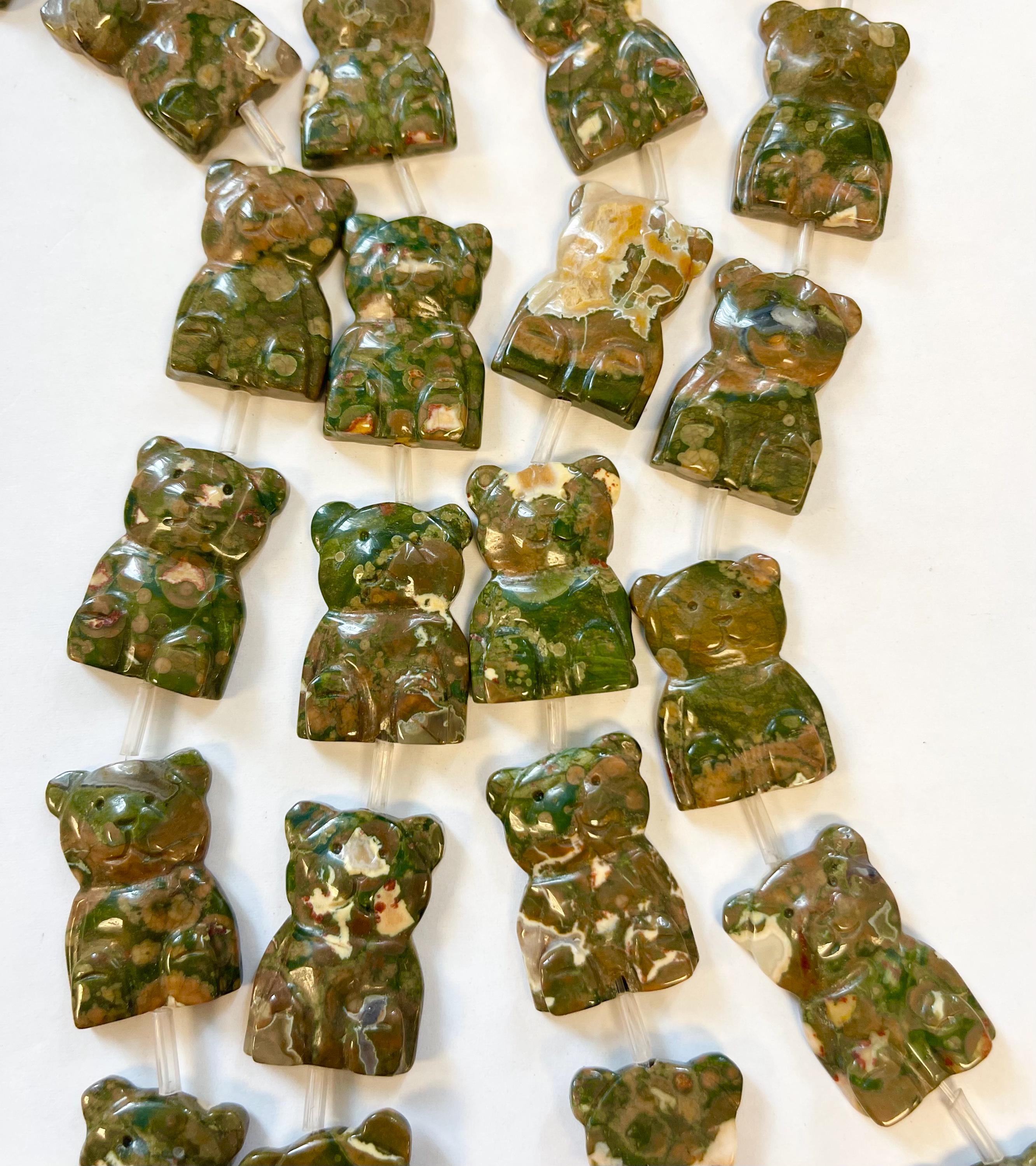 Natural Rhyolite 30x20x6mm Animal Gemstone Beads--10 Beads