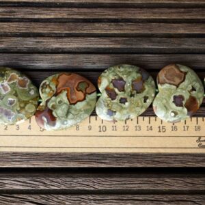 Rainforest Rhyolite heart shape beads 33-43mm (ETB00565) Unique jewelry/Vintage jewelry/Gemstone necklace