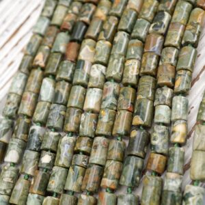 Rainforest Rhyolite Cylinder Beads (etb01748)
