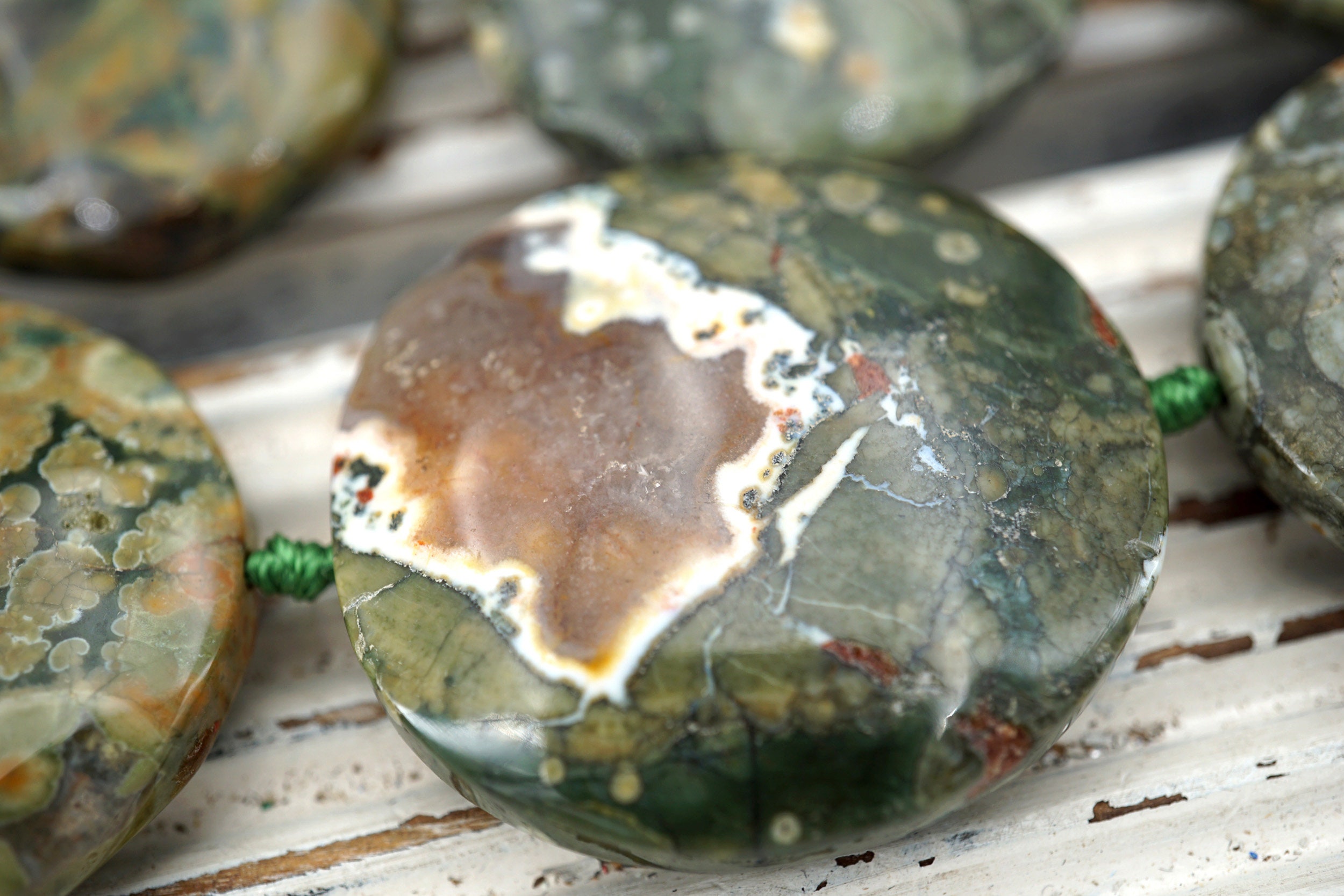 Rainforest Rhyolite Freeform Beads (etb01663) Unique Jewelry/vintage Jewelry/gemstone Necklace