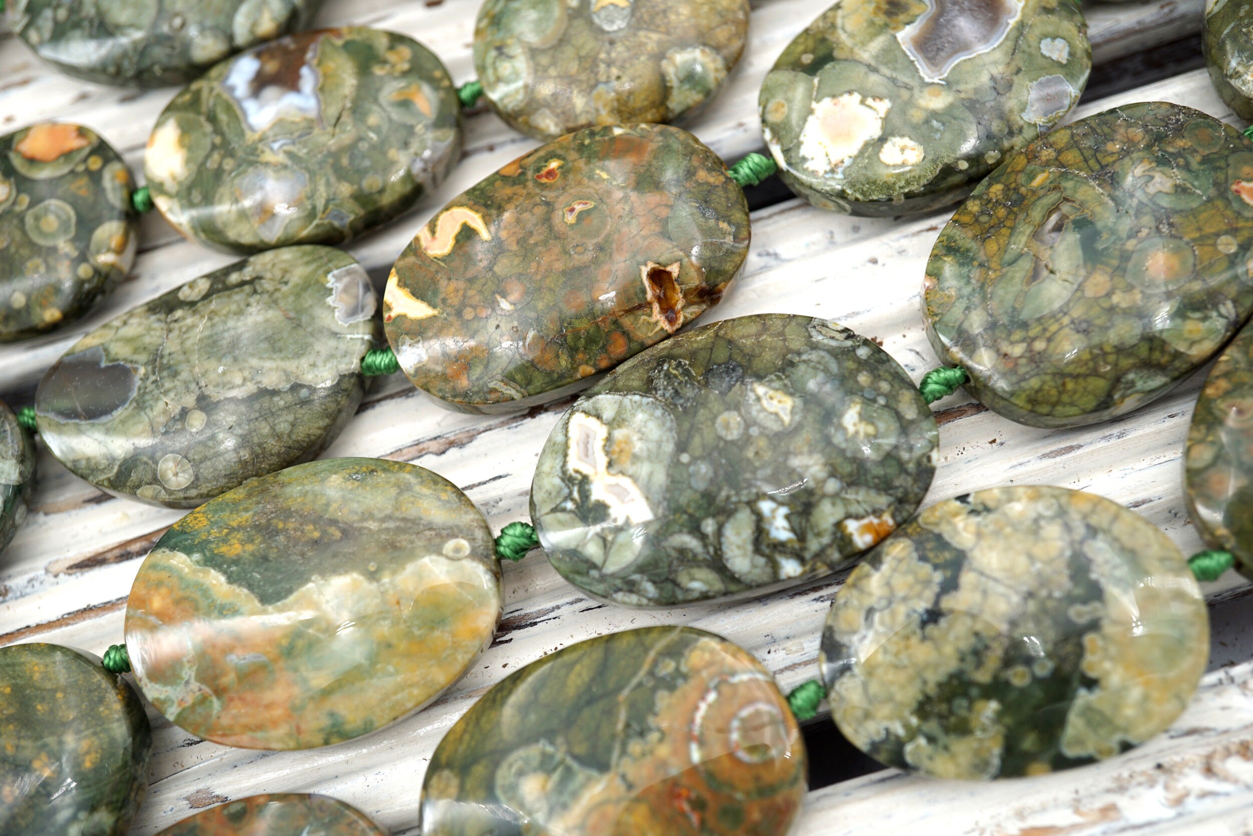 Rainforest Rhyolite Freeform Beads (etb01664) Unique Jewelry/gemstone Jewelry