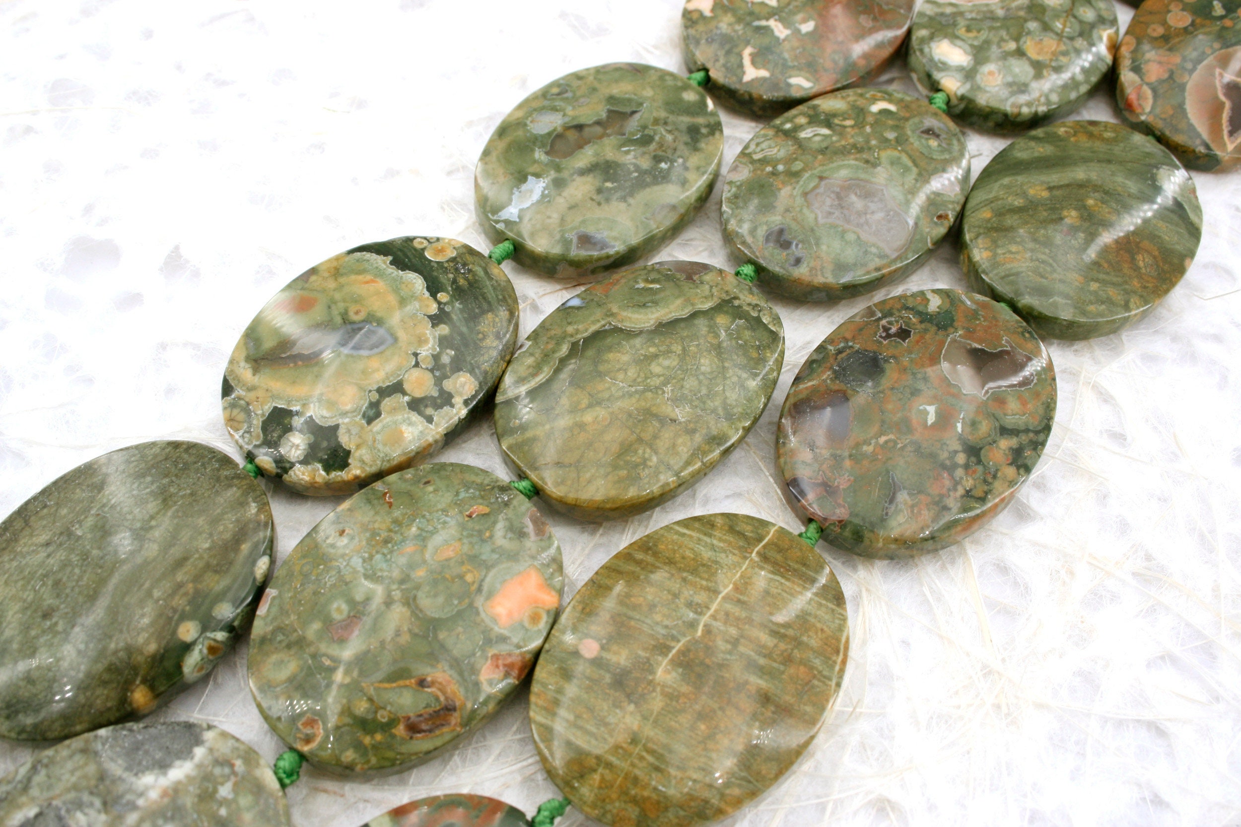 Rainforest Rhyolite Freeform Beads (etb00361) Unique Jewelry/vintage Jewelry/gemstone Necklace