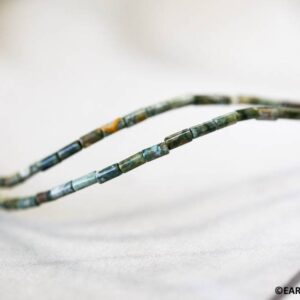 S/ Rhyolite 2x4mm Tube beads 16" strand Natural rainforest jasper gemstone beads for jewelry making
