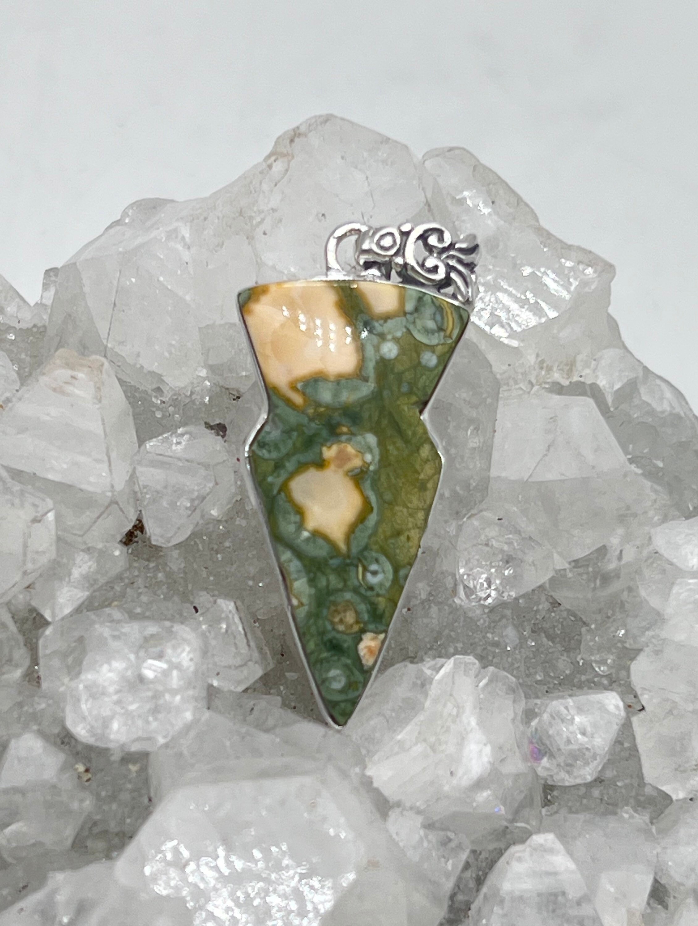Rainforest Jasper Arrowhead Pendant