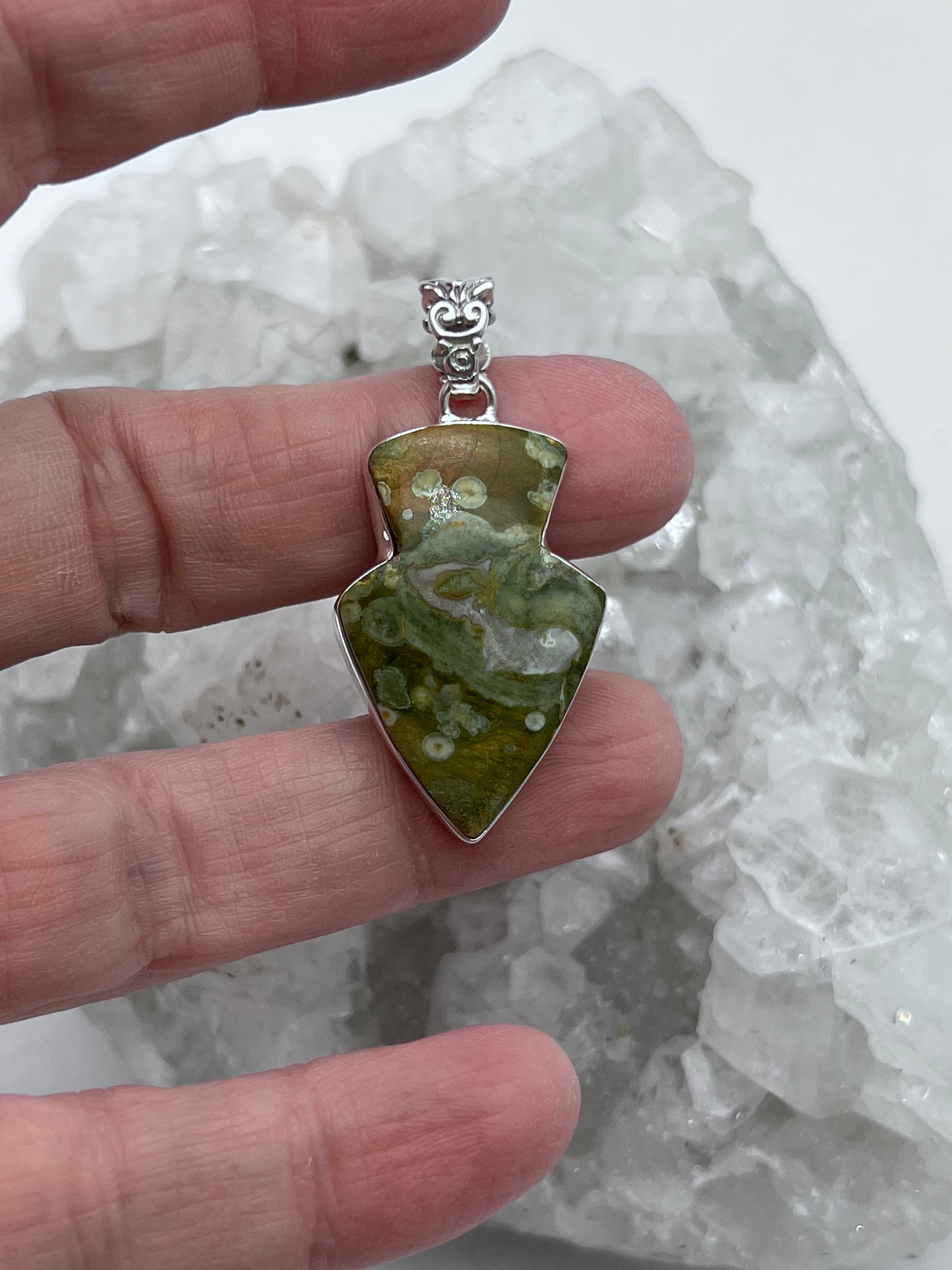 Rainforest Jasper Arrowhead Pendant