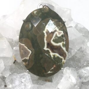 Faceted Rainforest Jasper Pendant