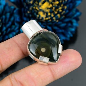 Rainforest Jasper Pendant: Handmade 925 Sterling Silver Pear Jewelry